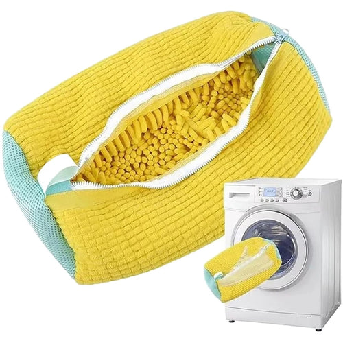 Fluffy Fiber Shoe Washing Bag 360°  Laundry Bag with Zipper Closure
