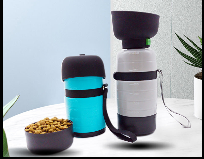 Portable Dog Water Bottle with Food Bowl